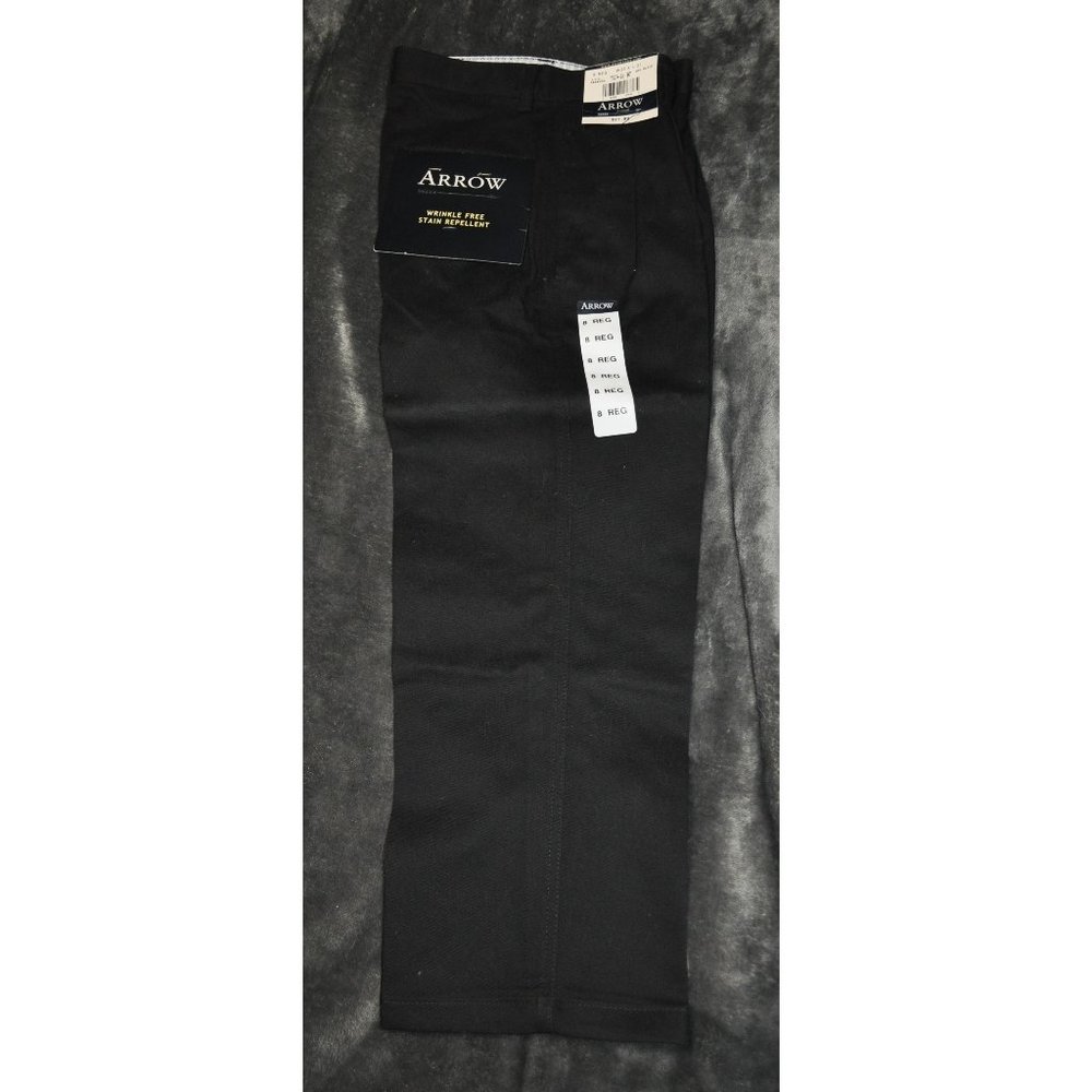 Arrow NWT boys black dress slacks NEW sz 8 reg W24xL21 (13)